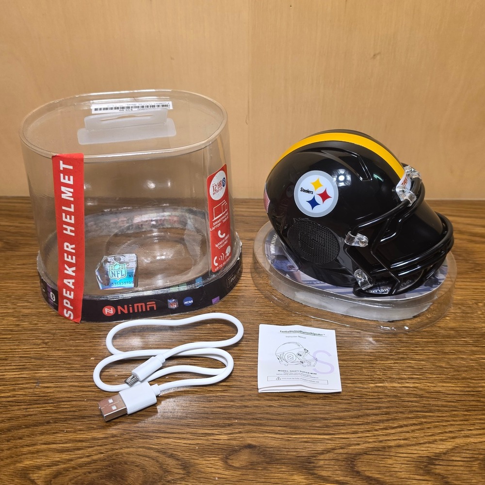 NIMA Pittsburgh Steelers NFL Bluetooth Helmet Speaker New Tested Working *